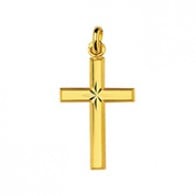 Croix étoilée lapidée (Or Jaune)