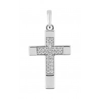 Croix pavage oxydes (Or Blanc)