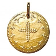 Médaille Croix Perlée (Plaqué Or)