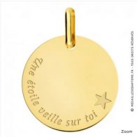 Médaille Une étoile veille sur toi (Or Jaune)