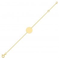 Gourmette bébé plaque ronde (Or jaune 9k)