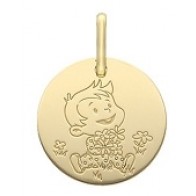 Médaille la Fée Galipette - le bouquet de fleurs (Or Jaune)