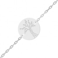 Gourmette Arbre de Vie (Or Blanc 9K)