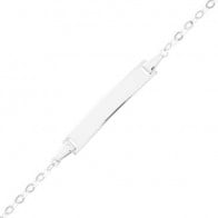 Gourmette bébé forçat miroir (Or blanc 9k)