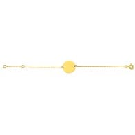 Gourmette bébé jeton rond (Or jaune)