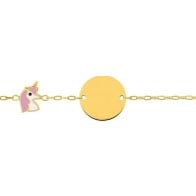 Gourmette bébé licorne (Or jaune 9k)