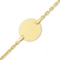Gourmette bébé ronde maille forçat (Or jaune)
