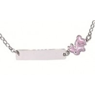 Gourmette bébé Lapin Rose (argent)