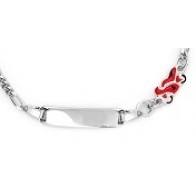 Gourmette bébé Moto Rouge (argent)