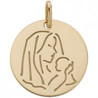 Médaille jeton vierge à l'enfant (Or Jaune)