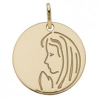 Medaille Jeton vierge en prière (Or Jaune)