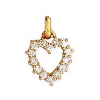 Pendentif Coeur Oxydes (Or Jaune)