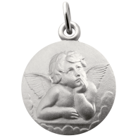 Médaille Ange Raphaël satinée (argent)