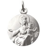 Médaille Vierge et l'enfant aux Scapulaires (Argent)
