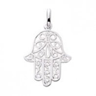 Pendentif main de Fatma ajourée (Argent)
