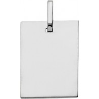 Pendentif Plaque Rectangle (Or Blanc)
