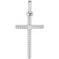 Croix Diamant 4 griffes (Or Blanc)