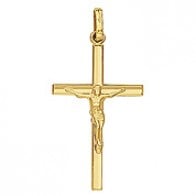 Croix et Christ Fil Biseauté (Or Jaune)