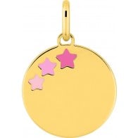 Médaille Trois Etoiles rose (Plaqué or)