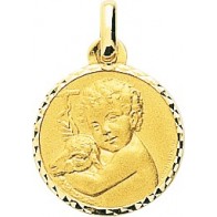 Médaille Agneau de Dieu ciselée (Or jaune)