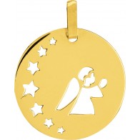 Médaille Ange aux Etoiles Ajourées (Or Jaune 9K)