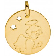 Médaille L'ange aux étoiles (Or Jaune 9K)
