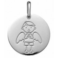 Médaille Ange Gardien Garçon  (Or Blanc 9K)