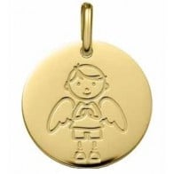 Médaille Ange Gardien Garçon  (Or Jaune 9K)