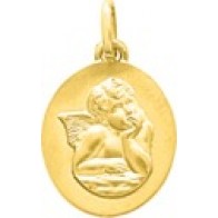 Médaille Ange ovale (Or Jaune)