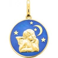 Médaille Petit ange dans la nuit (Or Jaune)