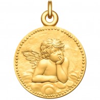 Médaille Ange Raphael perlée (Vermeil)