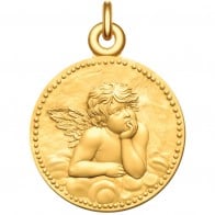 Médaille Ange Raphael perlée