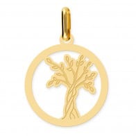 Médaille Arbre de Vie ajourée cerclage fin (Or jaune)