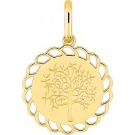 Médaille Arbre de Vie entourage ajouré (Plaqué Or)