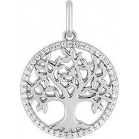 Médaille Arbre de Vie entourage oxydes (argent)
