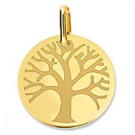 Médaille Arbre de Vie polie et mate (Or jaune 9K)