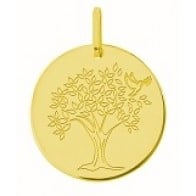 Médaille arbre de vie et colombe (Or Jaune)