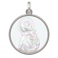 Médaille Vierge à l'Enfant "La Maternité" (Argent & Nacre)