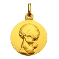 Médaille Ange agenouillé 16mm (Or Jaune)