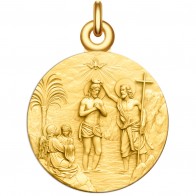 Médaille Le Baptême du Christ (Plaqué Or)