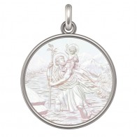 Médaille Saint Christophe (Argent & Nacre)