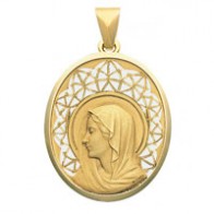 Médaille Regina ovale ajourée (Or Jaune)