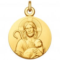 Médaille Christ "Jésus est mon Berger" (Vermeil)