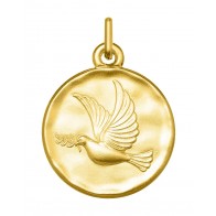 Médaille Colombe martelée (Or Jaune)