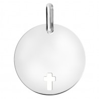 Médaille croix ajourée (Or Blanc 9K)