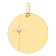 Médaille croix et diamant (Or jaune)