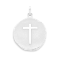 Médaille Croix 19mm (Or Blanc)