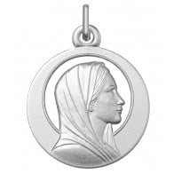 Médaille de la Vierge profil droit ajourée (argent)