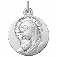 Médaille de la Vierge et l'enfant auréole ajourée (argent)