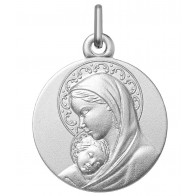 Médaille de la Vierge et l'enfant avec auréoles (argent)